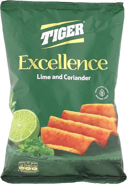 Tiger Excellence Chips Lime and Coriander  - 120g