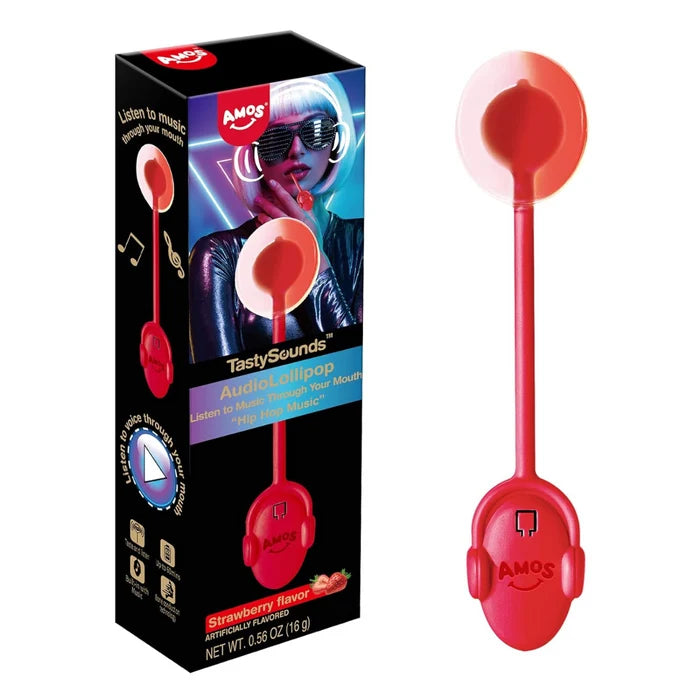 Amos® TastySounds™ Strawberry Flavor Audio Lollipop - 1 pack