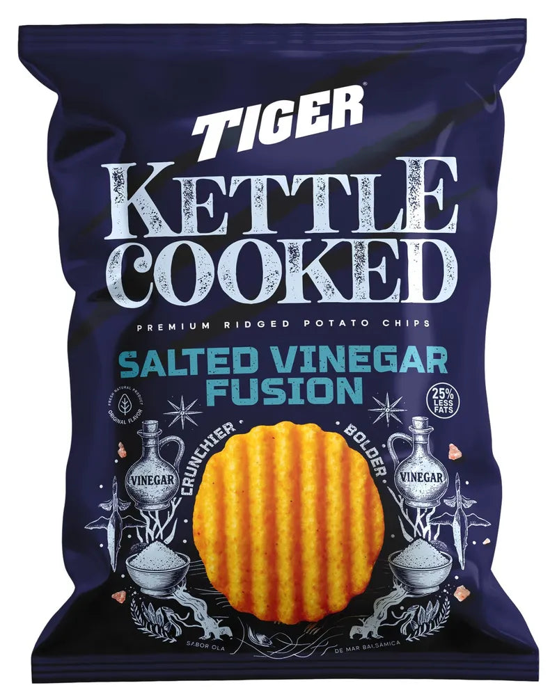 Tiger Chips Kettle Cooked Salted Vinegar Fusion - 120g